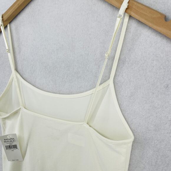 BANANA REPUBLIC Top Womens XS Tank Cami Scoop Neck Stretch Jersey Cream NEW - Picture 7 of 13